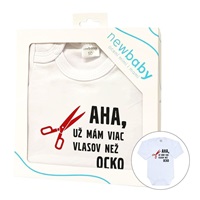 Body s potiskem New Baby Viac vlasov než ocko - darčekové balenie