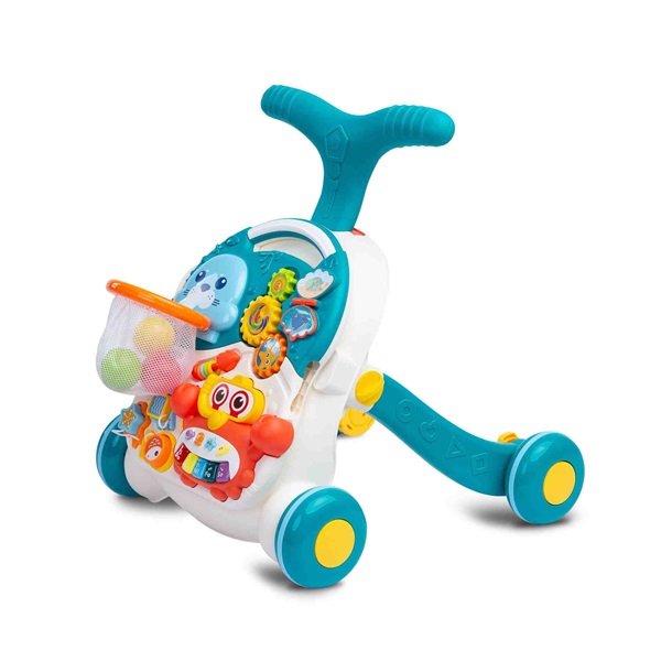 Dětské hrající edukační chodítko 2v1 Toyz Spark turquoise