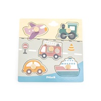 Dřevěné vkládací puzzle dopravní prostředky Viga