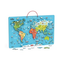 Dřevěná magnetická mapa světa Viga