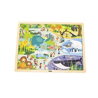 Dětské dřevěné puzzle Viga Zoo 48 dílků