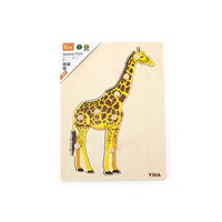 Dětské dřevěné puzzle vkládačka Montessori Viga Žirafa