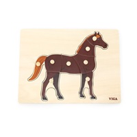 Dětské dřevěné puzzle vkládačka Montessori Viga Kůň