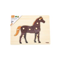 Dětské dřevěné puzzle vkládačka Montessori Viga Kůň