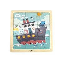 Dřevěné puzzle pro nejmenší Viga 9 ks Loď