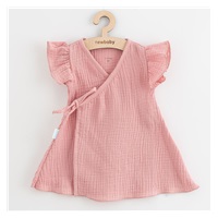 Letní kojenecké mušelínové šaty New Baby Soft dress růžová