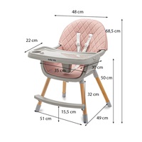 Jídelní židlička Baby Mix Freja wooden dusty pink