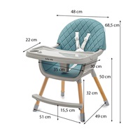 Jídelní židlička Baby Mix Freja wooden dusty green
