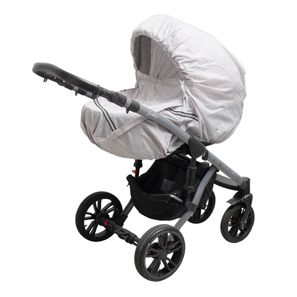 Pláštěnka na kočárek s reflexním prvkem New Baby Basic šedá