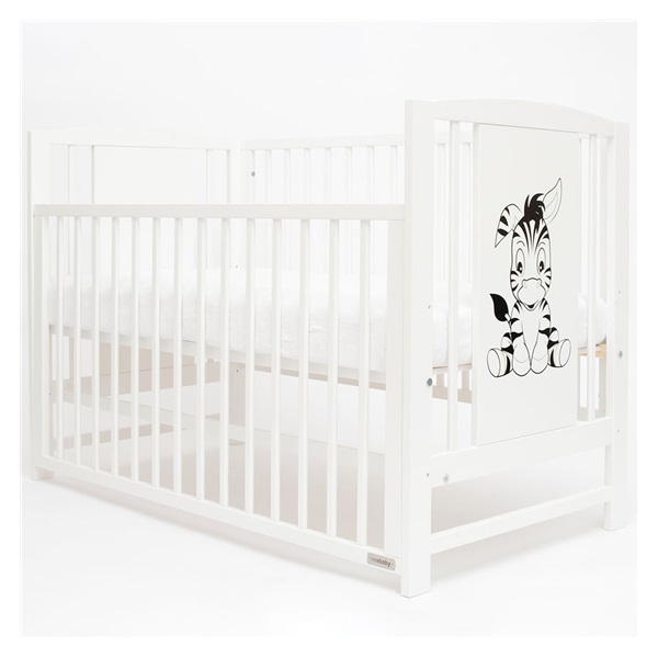 Dětská postýlka New Baby POLLY Zebra se stahovací bočnicí bílá