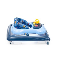 Dětské chodítko Baby Mix s volantem a silikonovými kolečky tmavě modrá