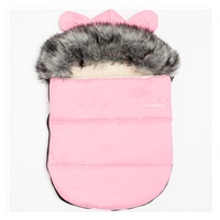 Luxusní zimní fusak s kapucí s oušky New Baby Alex Wool pink