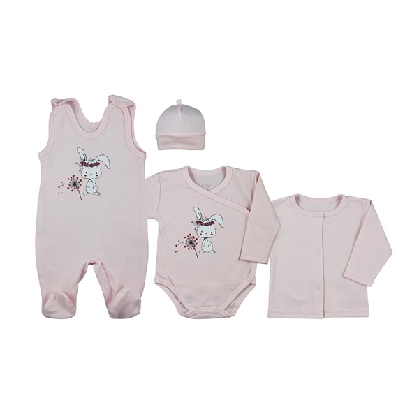 4-dílná kojenecká souprava Koala Rabbit pink