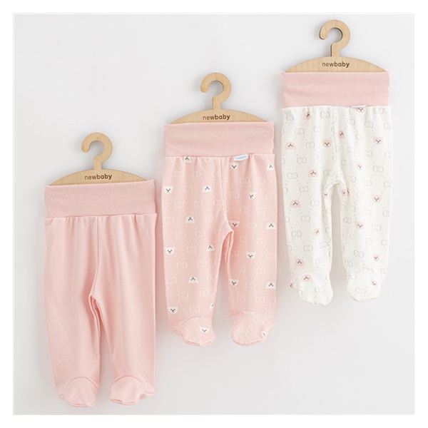 Kojenecké polodupačky New Baby Classic II Holka 3ks růžová