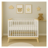 Dětská postýlka se zábranou New Baby MARCUS 120x60 cm bílá/přírodní