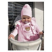 Kojenecká bavlněná čepička New Baby Luxury clothing růžová