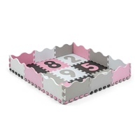 Pěnové puzzle podložka ohrádka Milly Mally Jolly 3x3 Digits Pink Grey