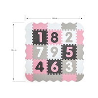 Pěnové puzzle podložka ohrádka Milly Mally Jolly 3x3 Digits Pink Grey