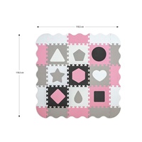 Pěnové puzzle podložka ohrádka Milly Mally Jolly 3x3 Shapes Pink Grey