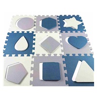 Pěnové puzzle podložka ohrádka Milly Mally Jolly 3x3 Shapes Blue