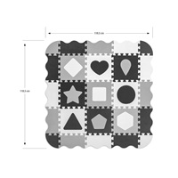 Pěnové puzzle podložka ohrádka Milly Mally Jolly 3x3 Shapes Grey