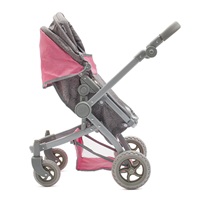 Kočárek pro panenky 2v1 Baby Mix Sophie pink-grey