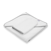 Dětská froté osuška s kapucí New Baby BASIC 80x80 bílo-šedá