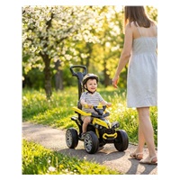 Dětské odrážedlo Baby Mix Mega Prime EVA s vodící tyčí žluté