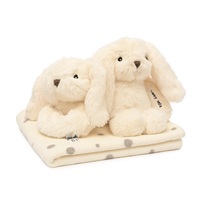 Dárková sada bílý králíček s chrastítkem a dečkou Baby Mix