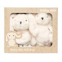 Dárková sada bílý králíček s chrastítkem a dečkou Baby Mix