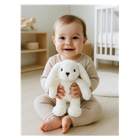 Dárková sada bílý králíček s chrastítkem a dečkou Baby Mix