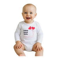 Dětské body s potiskem New Baby Důkaz pravé lásky "se jménem dítěte"