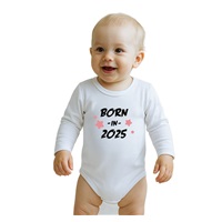 Dětské body s potiskem New Baby BORN IN 2025 pink