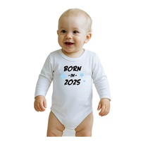 Dětské body s potiskem New Baby BORN IN 2025 blue