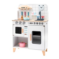 Dětská dřevěná kuchyňka s vybavením Montessori Baby Mix bílá