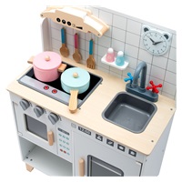 Dětská dřevěná kuchyňka s vybavením Montessori Baby Mix bílá