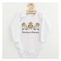 Dětské body s potiskem New Baby Lidový vzor Děvčica z Moravy