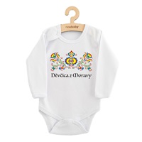 Dětské body s potiskem New Baby Lidový vzor Děvčica z Moravy