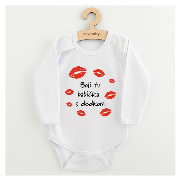 Dětské body s potiskem New Baby Boli tu babička s dedkom