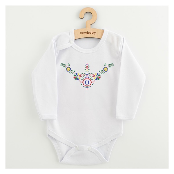 Dětské body s potiskem New Baby Lidový vzor květiny