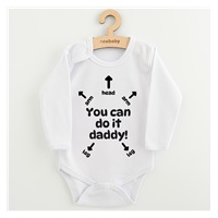 Dětské body s potiskem New Baby You can do it daddy!