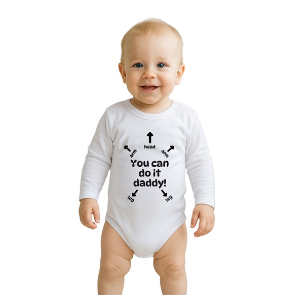 Dětské body s potiskem New Baby You can do it daddy!