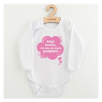 Dětské body s potiskem New Baby Když brečím, tak mám asi nějaký problém! růžová