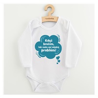 Dětské body s potiskem New Baby Když brečím, tak mám asi nějaký problém! modrá