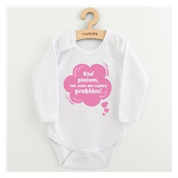Dětské body s potiskem New Baby Keď plačem, tak mám asi nejaký problém! růžová