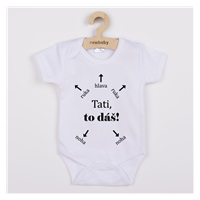 Dětské body s potiskem New Baby Tati, to dáš! - krátký rukáv