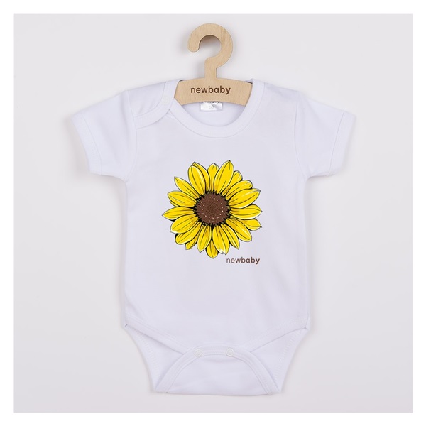 Dětské body s potiskem New Baby Slunečnice - krátký rukáv