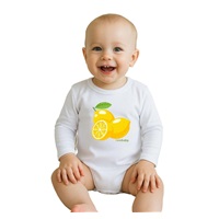 Dětské body s potiskem New Baby Lemon - krátký rukáv