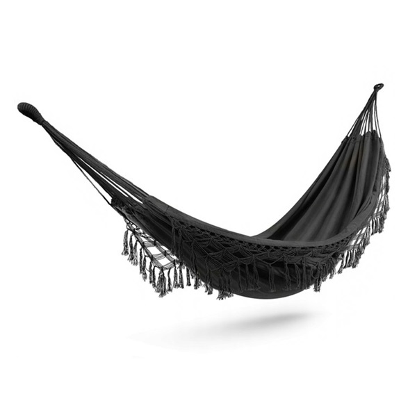 Velká závěsná houpací síť pro dva Hamaka XXL BOHO Baby Mix černá