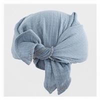 Dětský letní mušelínový šátek s kšiltem New Baby blue